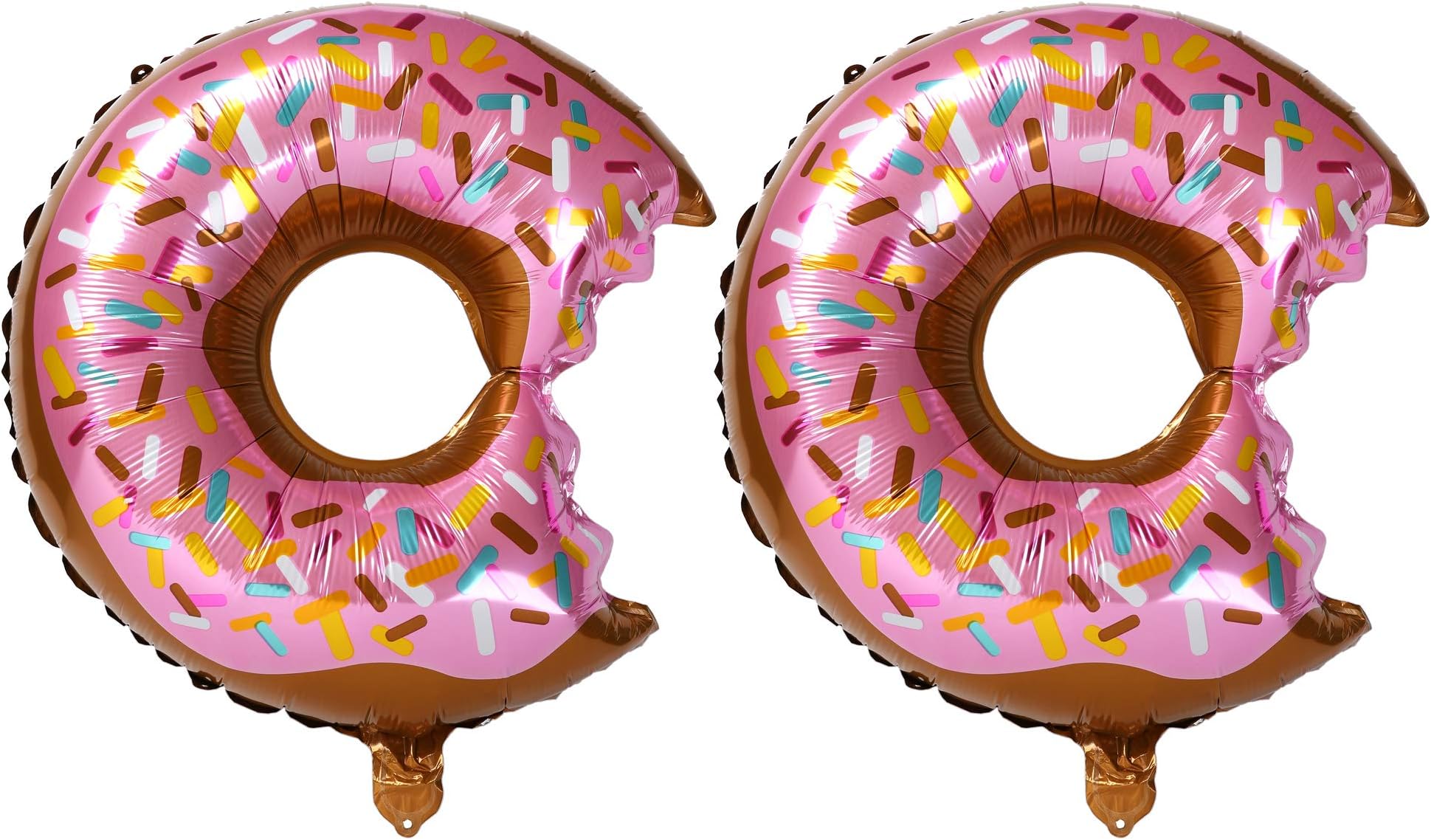 2 Pcs Big Donut Foil Balloons Large Mylar Doughnut Balloon Giant for Birthday Party Decorations Supplies Baby Shower Donut Time