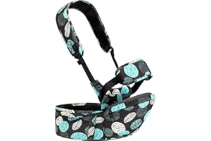 BABYPARK Baby Hip Seat Carrier Baby Waist Stool for Child Infant Toddler with Adjustable Strap Buckle Pocket Soft Inner Huge Storage,Black