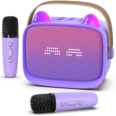 Máquina De Karaoke Infantil BONAOK Con Altavoz Bluetooth Y Micrófono Inalámbrico, Luces LED, Efectos De Voz Y Eco, Ideal Para Niños De 4 A 10 Años (azul)