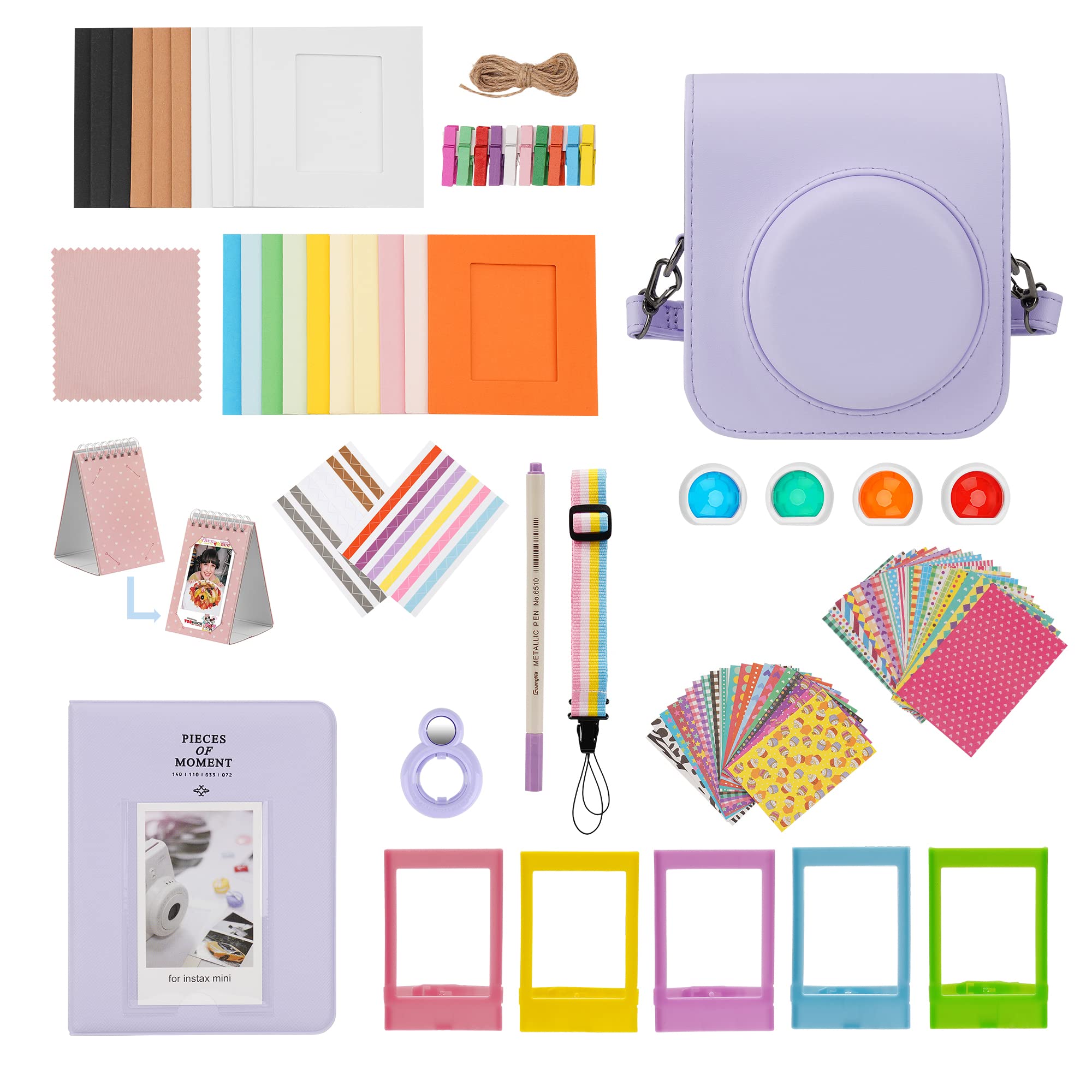 ZUIKAKU15 in 1 Mini 12 Accessories Compatible with Fujifilm Instax Mini 12 Instant Film Camera (Purple)