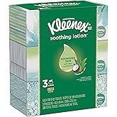 Kleenex Soothing Lotion Facial Tissues, 3 Flat Boxes, 110 Tissues per Box (330 Tissues Total), Coconut Oil, Aloe &amp; Vitamin E