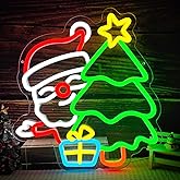 Santa Neon Sign Christmas Neon Sign Dimmable Christmas tree neon sign christmas Led Sign for window Light Up Sign for Home Party Bedroom Dining Room Living Room