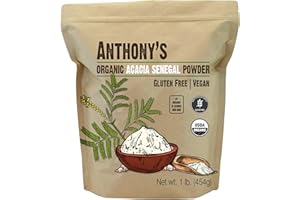 Anthony's Organic Acacia Senegal Powder, 1 lb, Batch Tested Gluten Free, Non GMO, Soluble Fiber, Prebiotic
