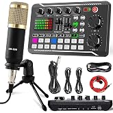 F998 Podcast Equipment Bundle, SINWE Condenser Microphone with Audio Mixer | BM-800 Mic with Tripod Stand and Live sound card for Studio Recording,Streaming, Singing, YouTube &amp; Gaming