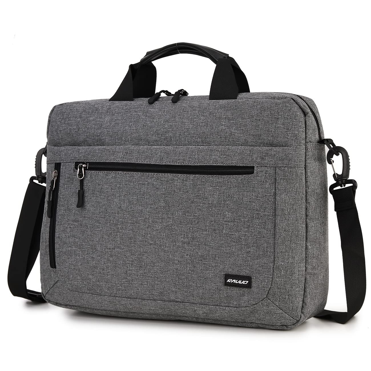 RAVUO Laptop Bag Case for Men, 17 Inch Computer Sleeve Messenger Bag with Shoulder Strap Water Resistant Business Briefcase with Tablet Pocket for Women Lady Travel School Lawyer Grey