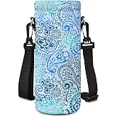 AUPET Water Bottle Bag Carrier,24oz/32oz Insulated Neoprene bottle Sling Holder Case Pouch Cover for 1000ML/750ML Bottles with Shoulder Strap for walking