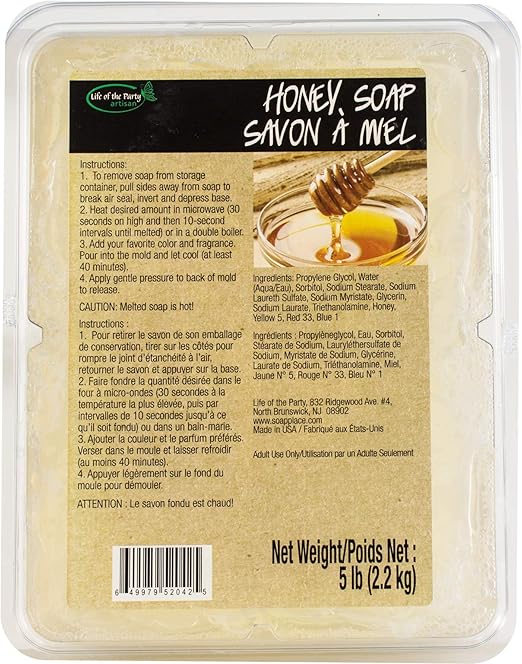 Amazon Com Life Of The Party Honey Glycerin Soap Base 5 Lb 52042 Arts Crafts Sewing