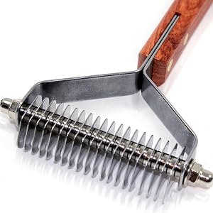 9. PawsPamper Extra Wide Undercoat Rake (for Medium to Large Dogs)
