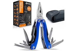 PRO-MASTER SMART & SIMPLE Multitool 15-in-1 with Safety-Locking, Stainless Steel Multi Tool Pliers, Functional Pocket Knife (EDC) for Outdoors, Camping, Hiking, Fishing, Simple Repir, Gift for Father, Husband Brother Boyfriend