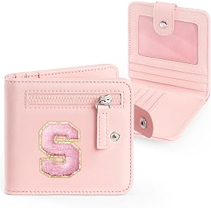 YOOLIFE Initial First Wallet Birthday Gifts for Girls Kids Daughter, Pink S | Small Girl Kid Wallet Purse Travel Essentials,