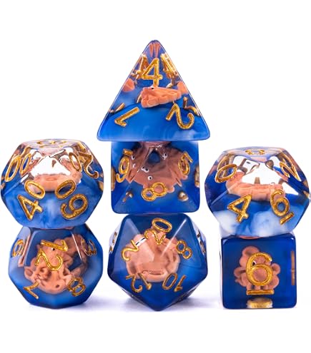 Set Di Dadi D6 A Tema Polpo - 6 Dadi 16mm, Colori Oceano, Per D&D, Giochi Da Tavolo, RPG