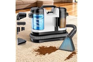 Vaconly -Upgrade Portable Carpet & Upholstery Cleaner Machine, Small Handheld Spot Cleaner, 18Kpa Dual Brush & Large Removable Tank Multi-purpose Cleaner for Couch, Car, Stairs, Rugs, Pet Stains,White