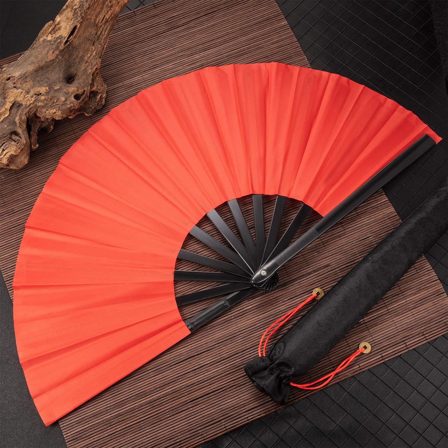 Large Folding Silk Hand Fan Hand Folding Fans Chinese Tai Chi Folding Fan for Men and Women Performance Dance, Decorations - Image 4