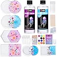 LET'S RESIN Coaster Kit, 16oz DIY Epoxy Resin Kit with Molds and Mica Powder Complete Set, Crafts for Adults, Beginners, Ideal Starter DIY Art Supplies Gift Set for Adults