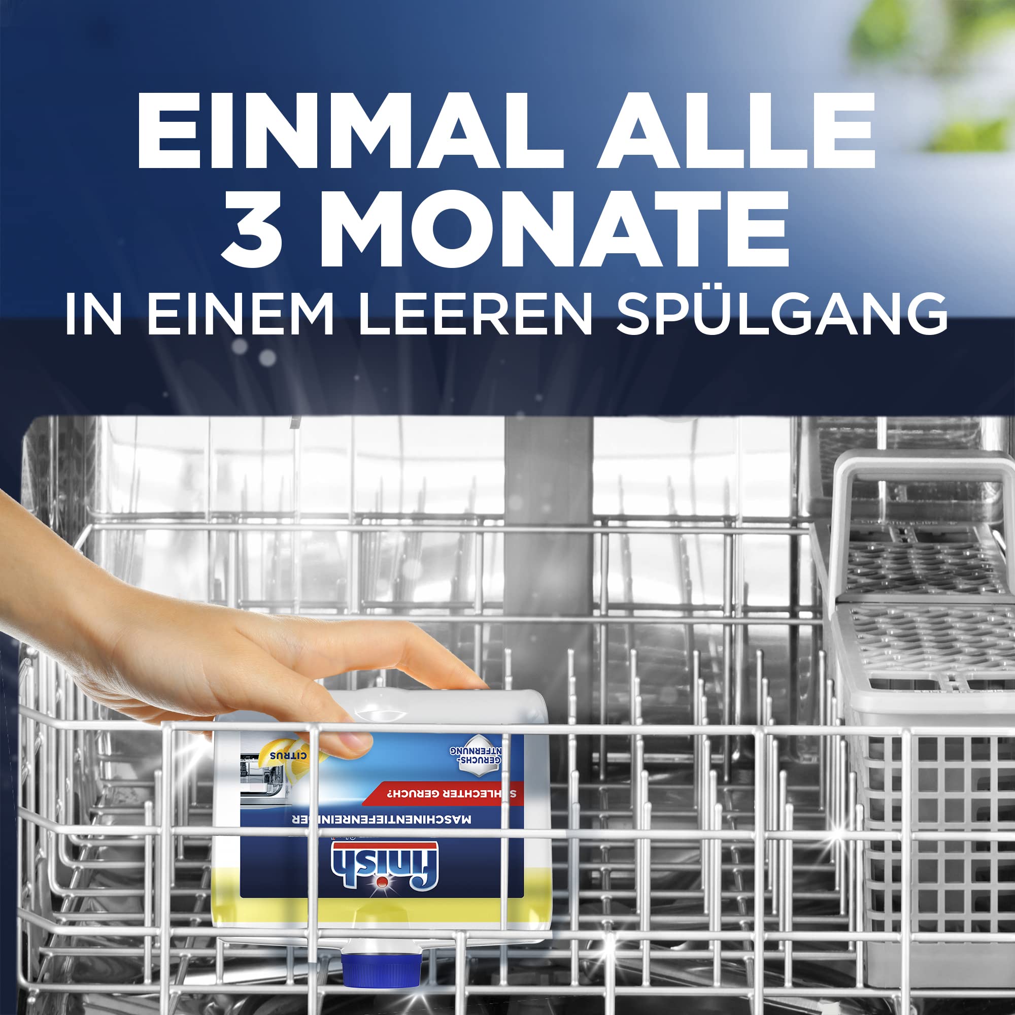 Finish Maschinentiefenreiniger Citrus – Flüssiger Maschinenreiniger gegen Kalk und Fett für eine saubere Spülmaschine – Sparpack mit 1 x 250 ml Maschinenpfleger mit Zitronenduft 8