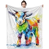 Jekeno Goat Blanket for Kids Cute Goat Gifts for Girls Boys Cozy Bed Couch Nursery Decor for Birthday Christmas(50x60 Inch)