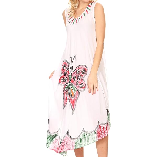 KoC Women's Kaftan Maxi Dress - Embroidered Georgette Farasha Caftan With Slip, Free Size (US 6-20), 58-60" Length - View #6