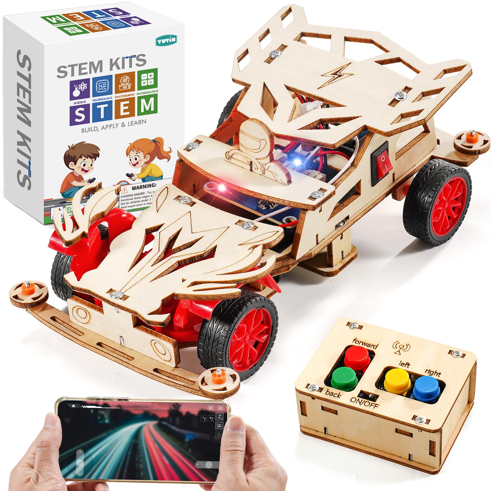 Photo 1 of STEM Kits for Kids Age 8-10, STEM Toys for Boys 8-13, Remote Control Model Car Building Kits, Wood 3D Puzzles 8-12, Science Crafts Projects, Gifts for 8 9 10 11 12 13 14 Year Old Teen Boys Girls
