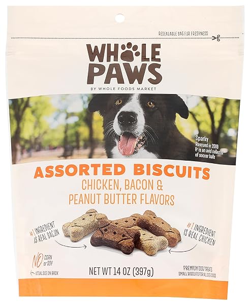 WHOLE PAWS, BISCUIT DOG TREATS, ASSORTED FLAVORS (CHICKEN,...