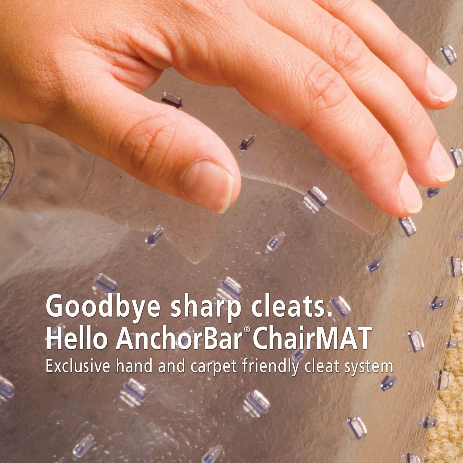 ES Robbins EverLife Chair Mat with Lip for Medium Pile Carpet, 45"x53", Crystal Edge: Furniture & Decor