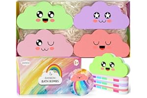 NEWFEIFAN Rainbow Bath Bombs for Kids Christmas Gifts for Teens, Colorful Dissolving Bath Toys with Surprise Colors, Safe & Non-Toxic DIY Bath Time STEM Learning Activity, Boys Girls Ages 3-12 Stocking Stuffers