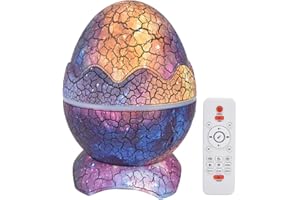 ERYUE Dinosaur Egg Star Projector Magical RGB Night Light with Music for Bedroom and Living Room, White Noise Star Projector 