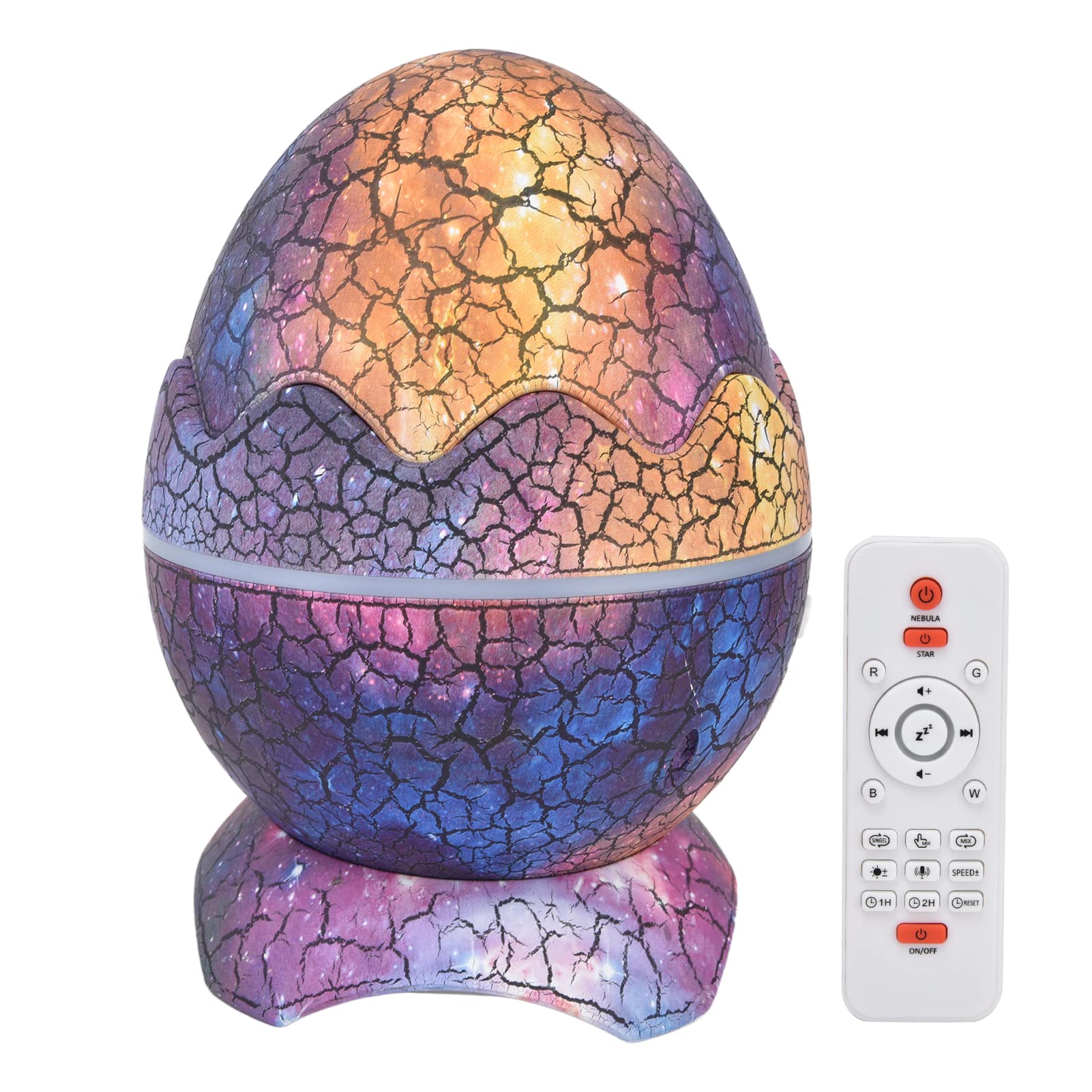 YWBL-WH Dinosaur Eggs LED Star Projector, LED Star Projector Dinosaur Egg Adjustable Angle Bluetooth Night Light Projector White Noise with, Wall Lights