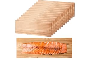 Landical 3/6/10/13 Pcs XL XXL XXL Large Cedar Planks for Grilling Salmon Thicker Design Full Filet of Meat Fish Veggies Adding Extra Smoke and Flavor Soaking Fast Easy to Use(6 Pcs,15 x 5.5 Inches)