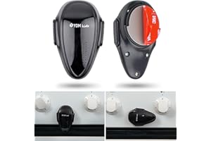 YOUR DAY MATE Oven Door Child Safety Lock, 2 pcs, Black, with Special Heat-Resistant Adhesive, Double Safety Button, Easy to Install, Baby Oven Front Lock, Childproof Cooker Lock, Stove Guard for Toddler Protection