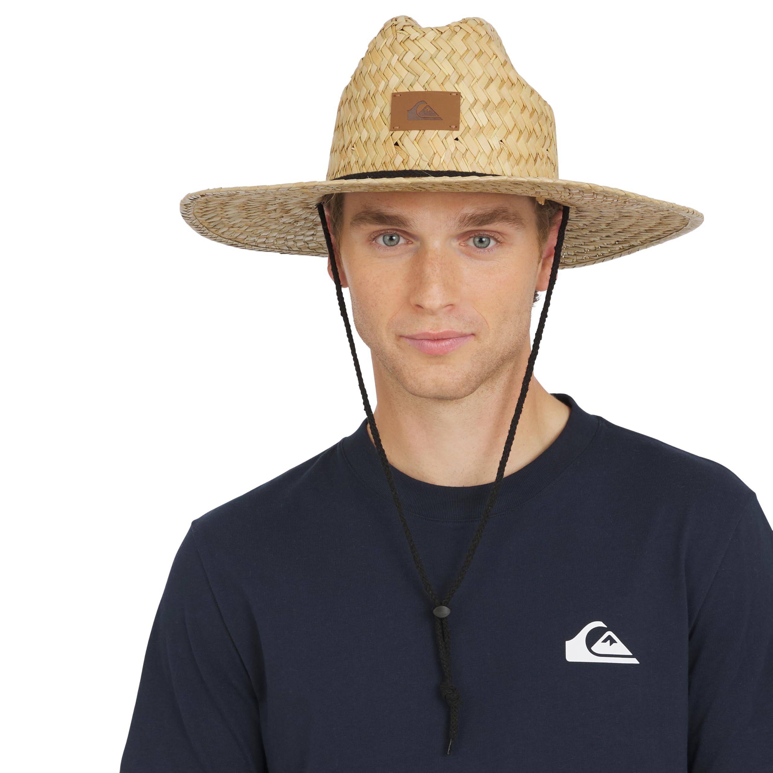 Quiksilver Men’s Wide Brim Outdoor Lifeguard Straw Sun Hat, Natural, Small/Medium