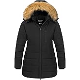 CREATMO US Women's Plus Size Winter Coats Long Puffer Jacket Fleece Lined Parka Removable Fur Hood Available in 1X To 5X