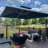 PURPLE LEAF Garden Cantilever Parasol 2.7m x 3.65m Gray Rectangular