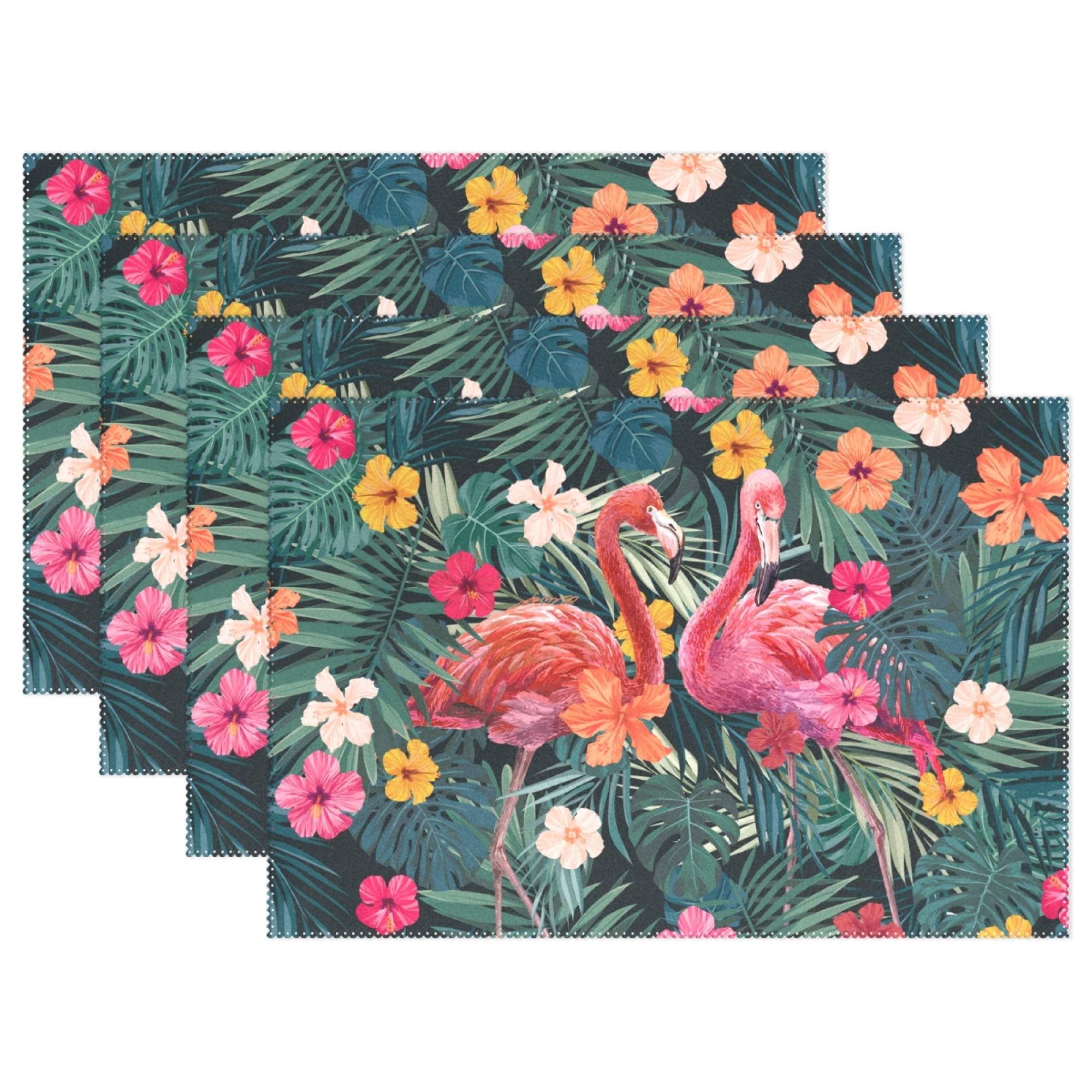 Placemats Flamingo Place Mats Dining Table Mats Christmas Decoration 4pcs