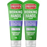 OKeeffes Working Hands Night Treatment Hand Cream, 3 oz Tube, 2-Pack | For Extreme Dryness, Repairs Cracked, Dry Hands, Non-Greasy Formula, Hypoallergenic