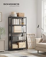 SONGMICS Shelving Unit 40 x 90 x 180 cm Rustic Brown Black GLR040B11 view 2