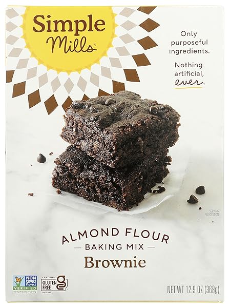 SIMPLE MILLS ALMOND FLOUR BAKING MIX, CHOCOLATE BROWNIE MIX – GLUTEN FREE, PLANT BASED, 12.9 OUNCE (PACK OF 1)