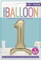 Unique 13231 Giant Standing Foil Number 1 Balloon Gold 76 cm view 2