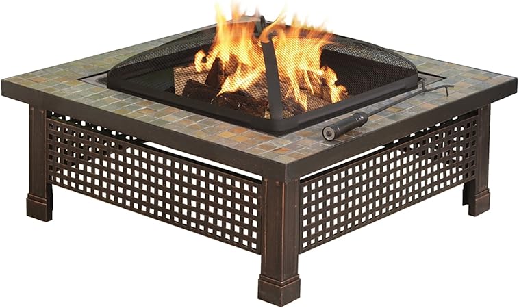 Amazon Com Pleasant Hearth Bradford Square Natural Slate 34 Inch