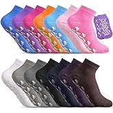 Geyoga 14 Pairs non slip socks for women Men Grip Socks unisex yoga Socks with Grips for Hospital Yoga Pilates