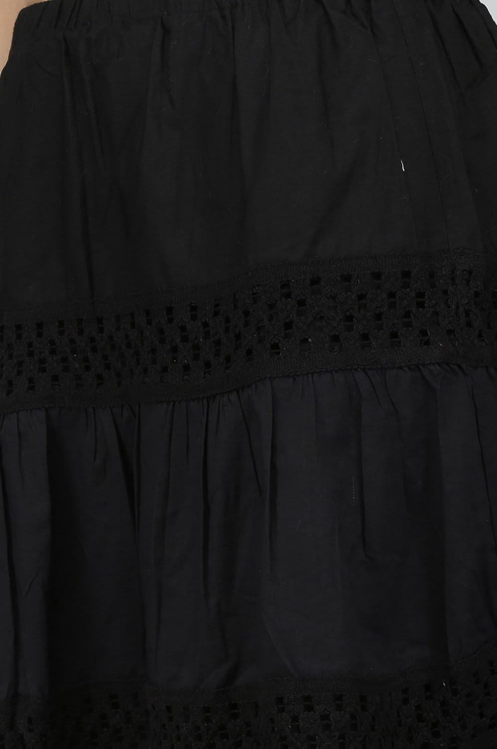chantik womens cotton black skirt