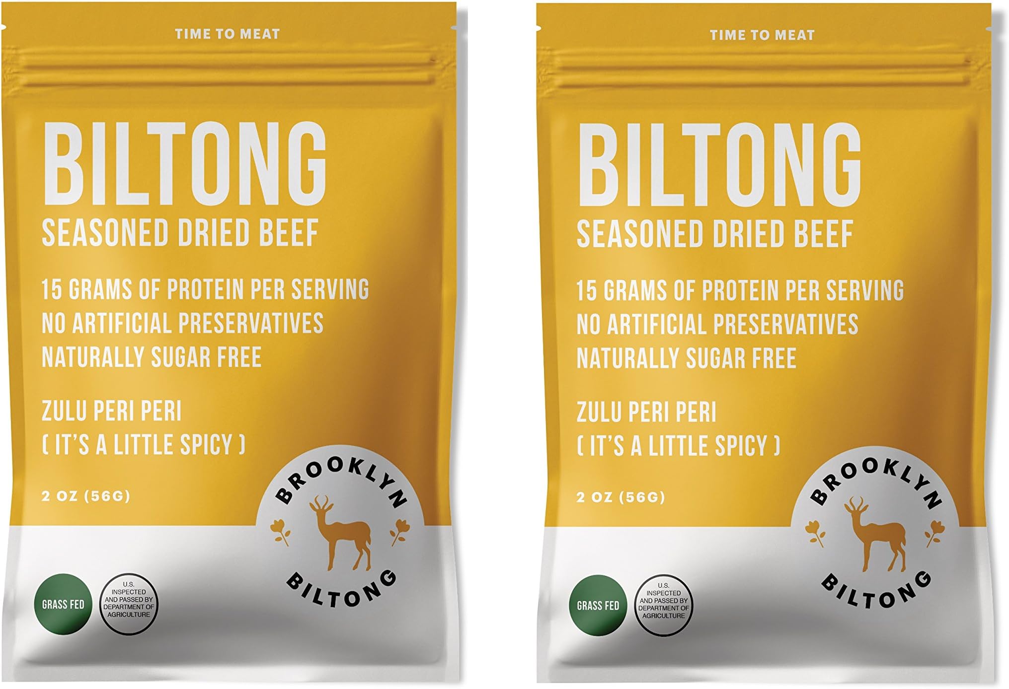 Brooklyn Biltong - Zulu Peri Peri 2oz Bag - Seasoned Dried Beef