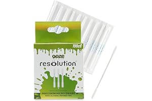 RESÖLUTION Ooze Resolution Alcohol Cotton Swabs - Cotton Buds Filled With Rubbing Alcohol - Super Slim Precision Micro Swabs -