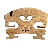 Viotti Violin Bridge 4/4: Finer Grade Solid Maple Violin Bridge, Pre-Cut &amp; Pre-Fitted to Fit Most 4/4 Violins, Crafted by Highly Skilled Experts for Sharper Sound, Volume, Beauty &amp; Clarity