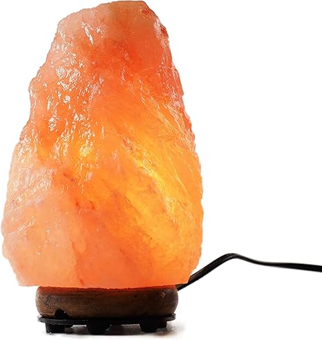 gadgy lampara de sal del himalaya 2 3kg natural cristal con base de madera terapeutico ambiente rosa luz de noche