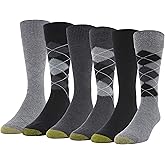 GOLDTOE mens Campbell Argyle Crew Dress Socks, 6-pairs