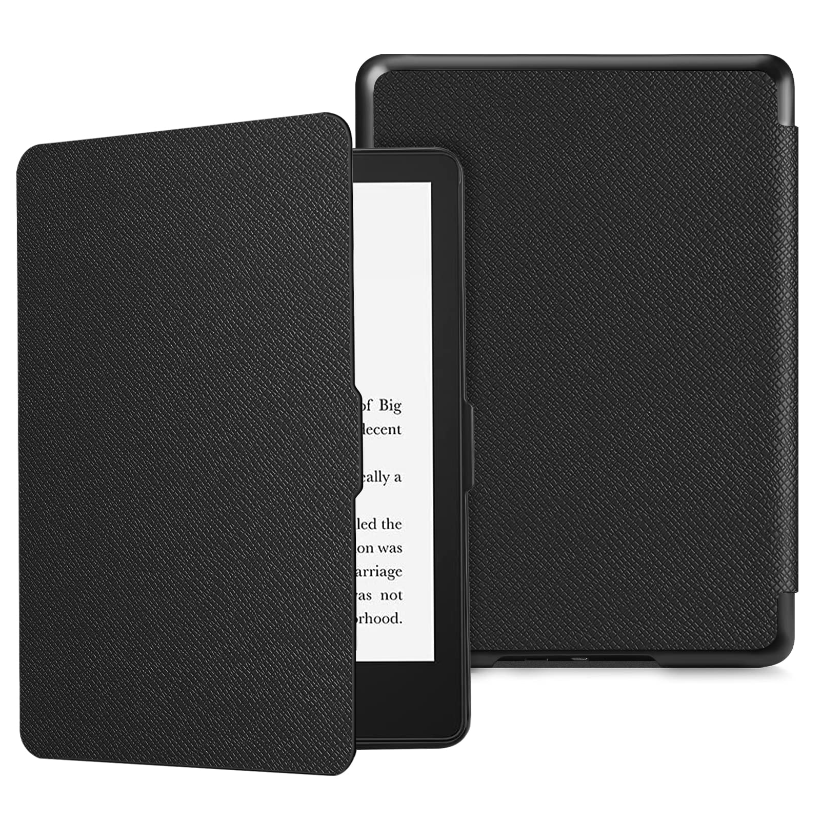 FINTIE Slimshell Case ONLY for 6.8" Kindle Paperwhite 11th Generation-2021 (Model No. M2L3EK & M2L4EK)- Premium Lightweight PU Leather Cover with Auto Sleep/Wake, Black