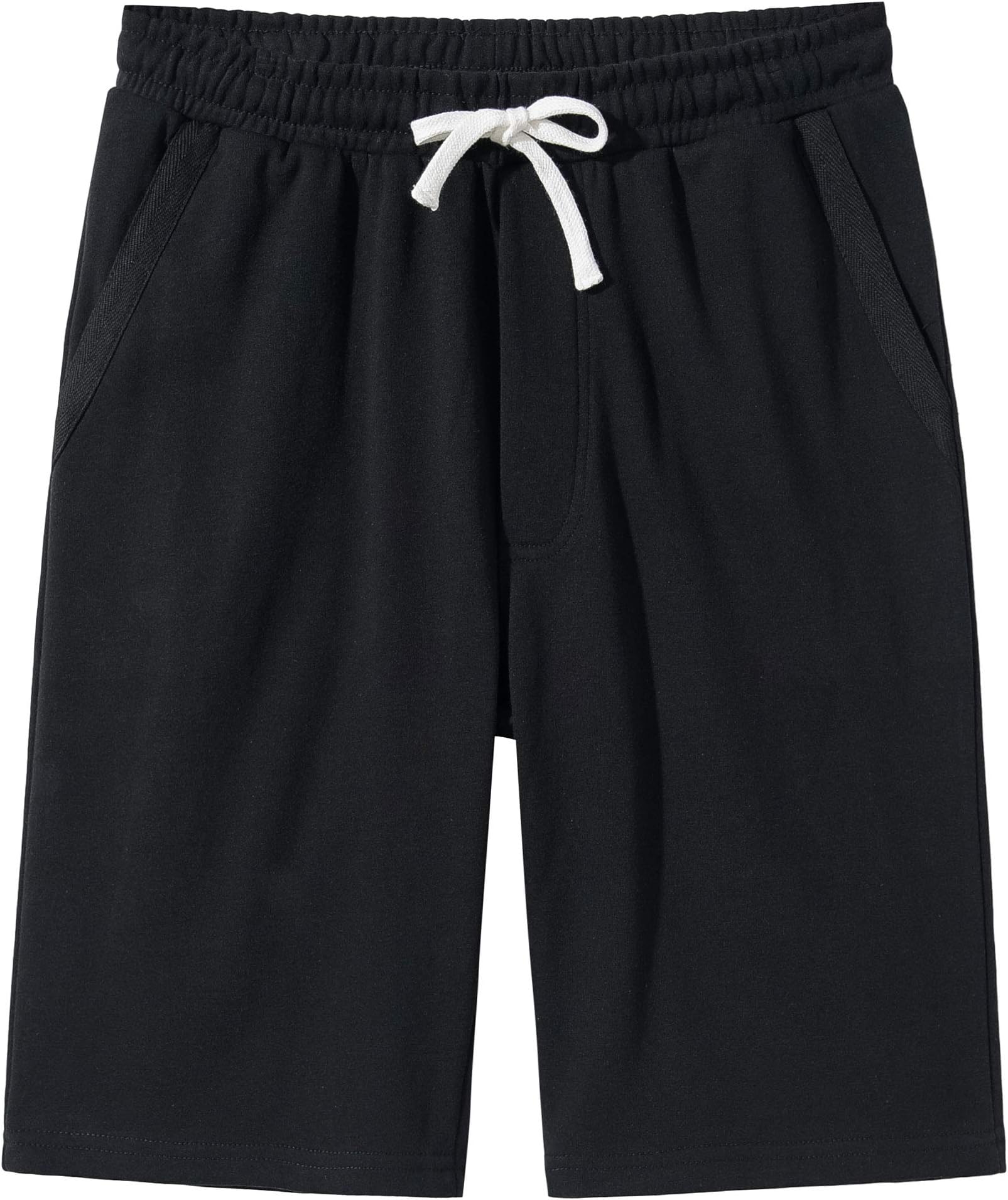VANCOOG Men’s Casual Cotton Knit Short Drawstring Elastic Jogger Gym Shorts