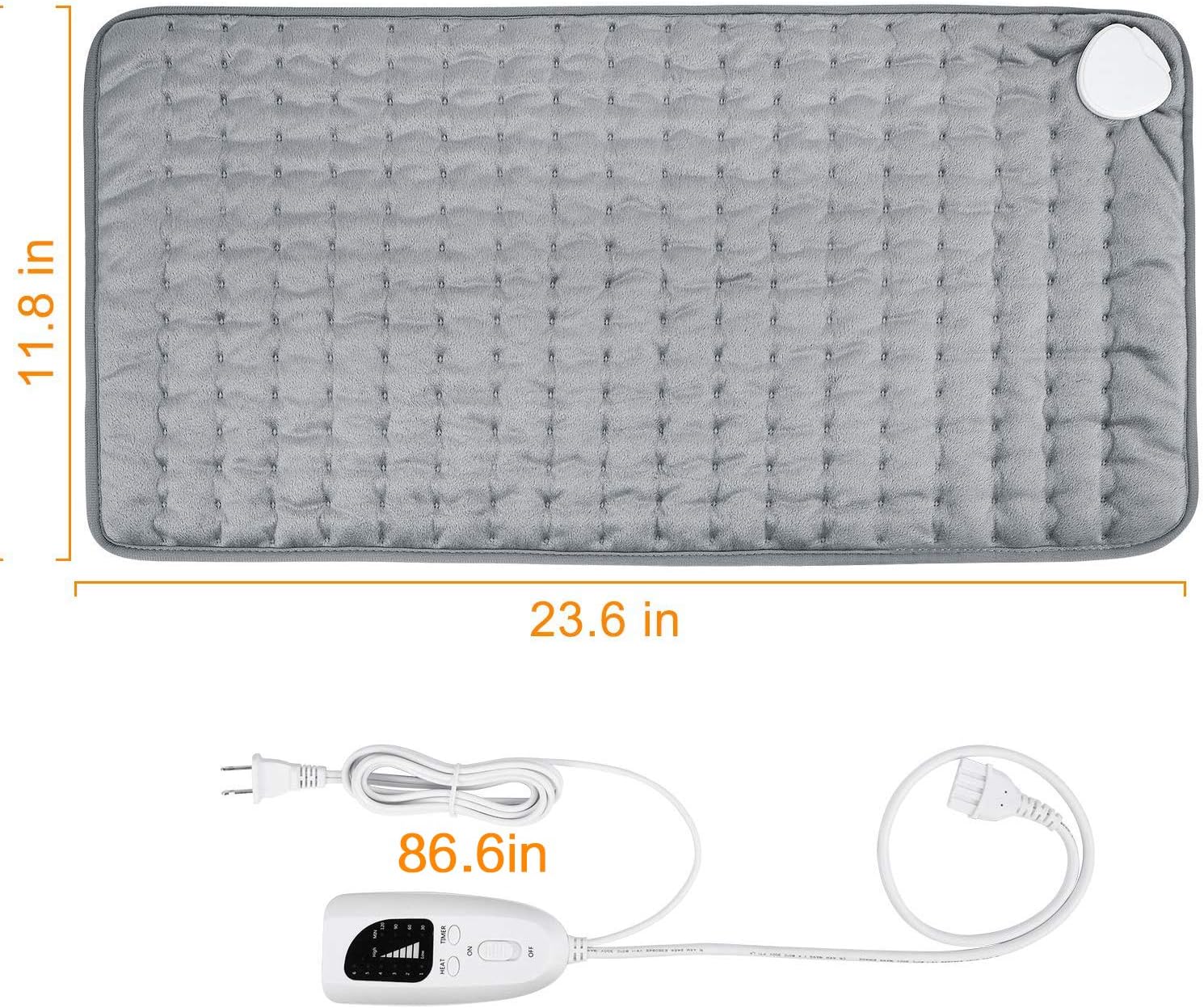 Dekugaa Heating Pad, Electric Heating Pad for Moist & Dry Heat, 6 Electric Temperature Options, 4 Temperature Settings-Auto Shut Off -King Size 12" x 24"-Hot Heated Pad: Health & Personal Care