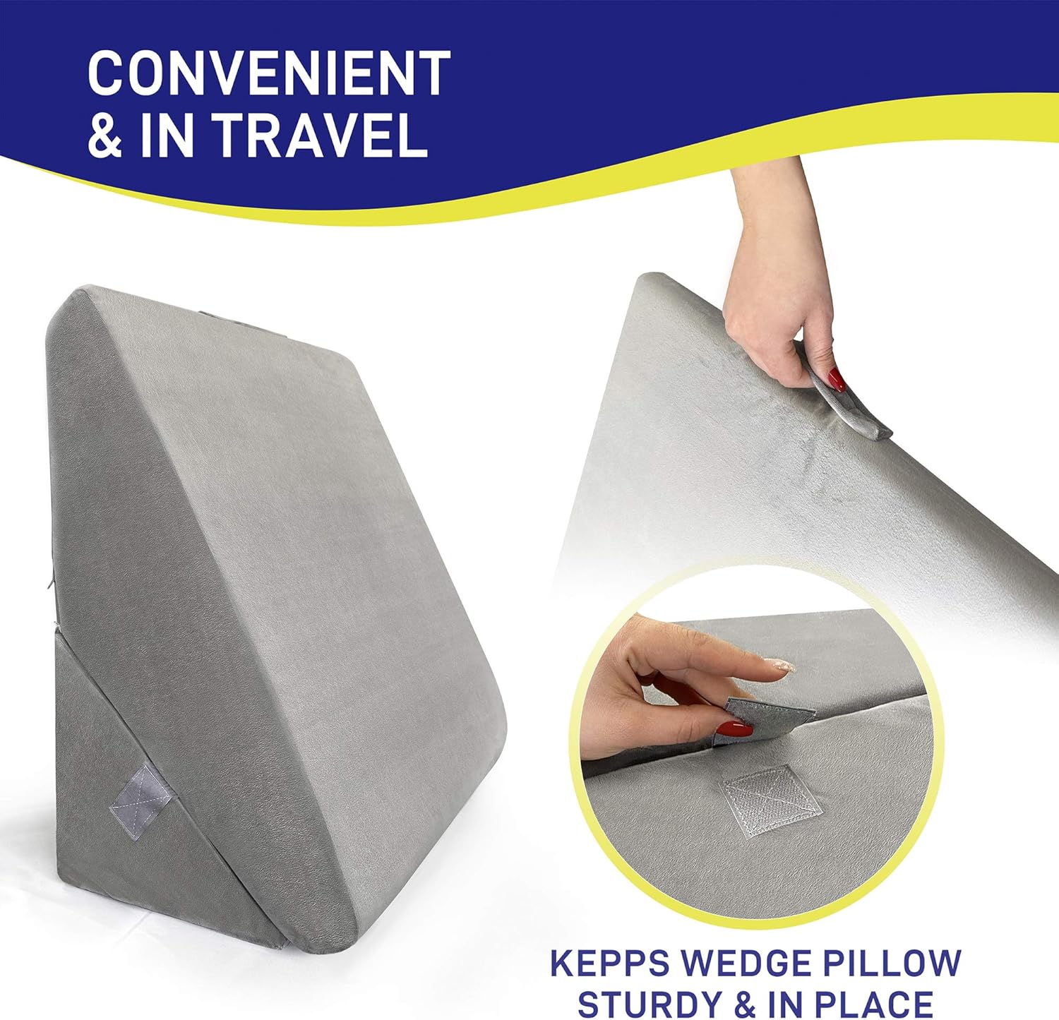 Healthex Bed Wedge Pillow - Memory Foam Top Adjustable 9&12 inch Folding Incline Cushion, for Legs and Back Support Pillow, Acid Reflux, Heartburn, Allergies, Snoring, Reading- Soft Washable Cover: Health & Personal Care
