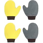 QWORK 4 Pack Painter's Gloves, Soft Microfiber Terry Mitts for Cleaning, Dusting, and Painting